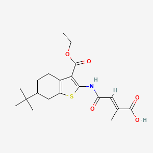 molecular formula C20H27NO5S B5292471 4-{[6-tert-butyl-3-(ethoxycarbonyl)-4,5,6,7-tetrahydro-1-benzothien-2-yl]amino}-2-methyl-4-oxo-2-butenoic acid 