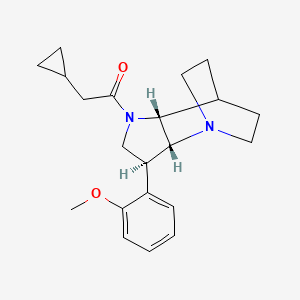 molecular formula C21H28N2O2 B5292477 (2R*,3S*,6R*)-5-(cyclopropylacetyl)-3-(2-methoxyphenyl)-1,5-diazatricyclo[5.2.2.0~2,6~]undecane 
