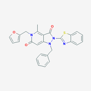 2-(1,3-benzothiazol-2-yl)-1-benzyl-5-(2-furylmethyl)-4-methyl-1H-pyrazolo[4,3-c]pyridine-3,6(2H,5H)-dione