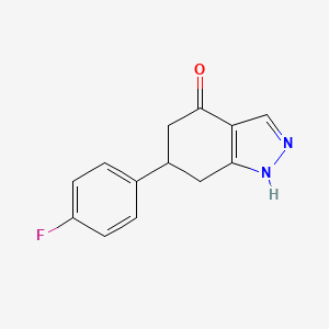 molecular formula C13H11FN2O B5292483 6-(4-fluorophenyl)-1,5,6,7-tetrahydro-4H-indazol-4-one 