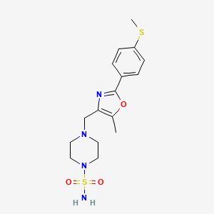 molecular formula C16H22N4O3S2 B5292487 4-({5-methyl-2-[4-(methylthio)phenyl]-1,3-oxazol-4-yl}methyl)piperazine-1-sulfonamide 