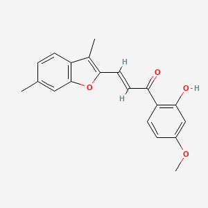 molecular formula C20H18O4 B5292532 3-(3,6-dimethyl-1-benzofuran-2-yl)-1-(2-hydroxy-4-methoxyphenyl)-2-propen-1-one 