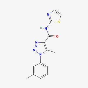 molecular formula C14H13N5OS B5292537 5-methyl-1-(3-methylphenyl)-N-1,3-thiazol-2-yl-1H-1,2,3-triazole-4-carboxamide 