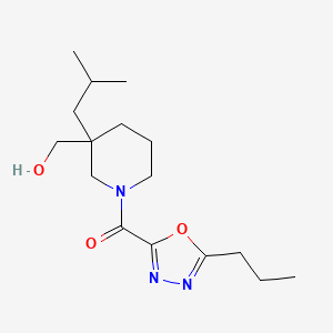 molecular formula C16H27N3O3 B5292545 {3-isobutyl-1-[(5-propyl-1,3,4-oxadiazol-2-yl)carbonyl]piperidin-3-yl}methanol 