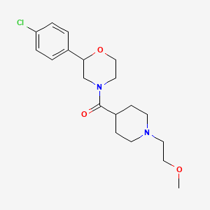molecular formula C19H27ClN2O3 B5292551 2-(4-chlorophenyl)-4-{[1-(2-methoxyethyl)piperidin-4-yl]carbonyl}morpholine 
