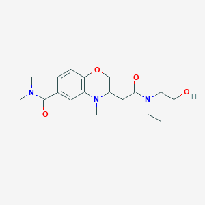 molecular formula C19H29N3O4 B5292553 3-{2-[(2-hydroxyethyl)(propyl)amino]-2-oxoethyl}-N,N,4-trimethyl-3,4-dihydro-2H-1,4-benzoxazine-6-carboxamide 