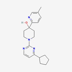 molecular formula C20H26N4O B5292556 1-(4-cyclopentylpyrimidin-2-yl)-4-(5-methylpyridin-2-yl)piperidin-4-ol 