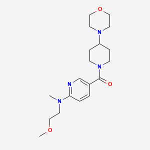 molecular formula C19H30N4O3 B5292566 N-(2-methoxyethyl)-N-methyl-5-[(4-morpholin-4-ylpiperidin-1-yl)carbonyl]pyridin-2-amine 