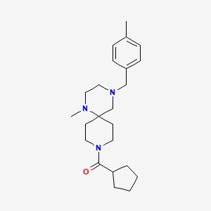 molecular formula C23H35N3O B5292573 9-(cyclopentylcarbonyl)-1-methyl-4-(4-methylbenzyl)-1,4,9-triazaspiro[5.5]undecane 