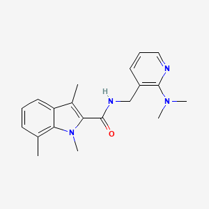 molecular formula C20H24N4O B5292596 N-{[2-(dimethylamino)pyridin-3-yl]methyl}-1,3,7-trimethyl-1H-indole-2-carboxamide 