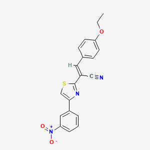 molecular formula C20H15N3O3S B5292607 3-(4-ethoxyphenyl)-2-[4-(3-nitrophenyl)-1,3-thiazol-2-yl]acrylonitrile 