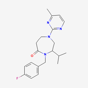 molecular formula C20H25FN4O B5292620 4-(4-fluorobenzyl)-3-isopropyl-1-(4-methylpyrimidin-2-yl)-1,4-diazepan-5-one 