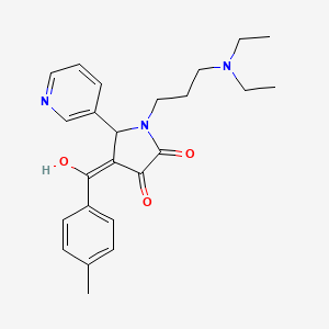 molecular formula C24H29N3O3 B5292624 1-[3-(diethylamino)propyl]-3-hydroxy-4-(4-methylbenzoyl)-5-(3-pyridinyl)-1,5-dihydro-2H-pyrrol-2-one 