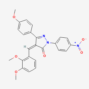 molecular formula C25H21N3O6 B5292646 4-(2,3-dimethoxybenzylidene)-5-(4-methoxyphenyl)-2-(4-nitrophenyl)-2,4-dihydro-3H-pyrazol-3-one 