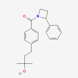 molecular formula C21H25NO2 B5292650 2-methyl-4-{4-[(2-phenyl-1-azetidinyl)carbonyl]phenyl}-2-butanol 