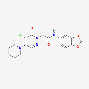 molecular formula C18H19ClN4O4 B5292662 N-1,3-benzodioxol-5-yl-2-[5-chloro-6-oxo-4-(1-piperidinyl)-1(6H)-pyridazinyl]acetamide 