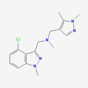 molecular formula C16H20ClN5 B5292725 1-(4-chloro-1-methyl-1H-indazol-3-yl)-N-[(1,5-dimethyl-1H-pyrazol-4-yl)methyl]-N-methylmethanamine 