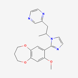molecular formula C20H22N4O3 B5292739 2-{2-[2-(8-methoxy-3,4-dihydro-2H-1,5-benzodioxepin-7-yl)-1H-imidazol-1-yl]propyl}pyrazine 