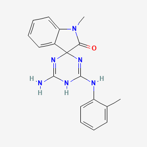 molecular formula C18H18N6O B5292747 4'-amino-1-methyl-6'-[(2-methylphenyl)amino]-5'H-spiro[indole-3,2'-[1,3,5]triazin]-2(1H)-one 