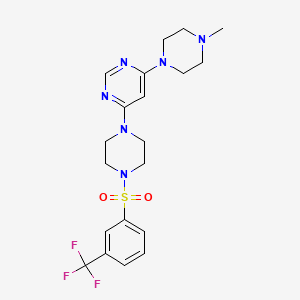 molecular formula C20H25F3N6O2S B5292754 4-(4-methyl-1-piperazinyl)-6-(4-{[3-(trifluoromethyl)phenyl]sulfonyl}-1-piperazinyl)pyrimidine 
