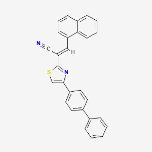 molecular formula C28H18N2S B5292758 2-[4-(4-biphenylyl)-1,3-thiazol-2-yl]-3-(1-naphthyl)acrylonitrile 