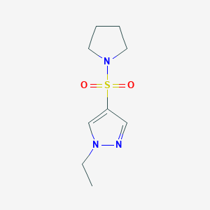 molecular formula C9H15N3O2S B5292765 1-ethyl-4-(1-pyrrolidinylsulfonyl)-1H-pyrazole 