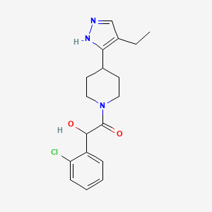 molecular formula C18H22ClN3O2 B5292770 1-(2-chlorophenyl)-2-[4-(4-ethyl-1H-pyrazol-5-yl)piperidin-1-yl]-2-oxoethanol 