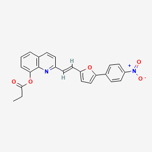 molecular formula C24H18N2O5 B5292819 2-{2-[5-(4-nitrophenyl)-2-furyl]vinyl}-8-quinolinyl propionate 
