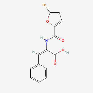 molecular formula C14H10BrNO4 B5292839 2-[(5-bromo-2-furoyl)amino]-3-phenylacrylic acid 