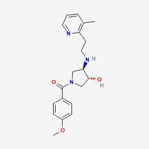 (3R*,4R*)-1-(4-methoxybenzoyl)-4-{[2-(3-methyl-2-pyridinyl)ethyl]amino}-3-pyrrolidinol