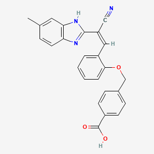 molecular formula C25H19N3O3 B5292898 4-({2-[2-cyano-2-(5-methyl-1H-benzimidazol-2-yl)vinyl]phenoxy}methyl)benzoic acid 