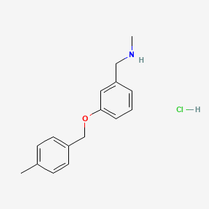 molecular formula C16H20ClNO B5292906 N-methyl-1-{3-[(4-methylbenzyl)oxy]phenyl}methanamine hydrochloride 