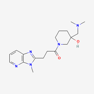 molecular formula C18H27N5O2 B5292909 3-[(dimethylamino)methyl]-1-[3-(3-methyl-3H-imidazo[4,5-b]pyridin-2-yl)propanoyl]-3-piperidinol 