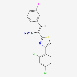 molecular formula C18H9Cl2IN2S B5292912 2-[4-(2,4-dichlorophenyl)-1,3-thiazol-2-yl]-3-(3-iodophenyl)acrylonitrile 