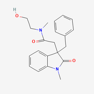 molecular formula C21H24N2O3 B5292917 2-(3-benzyl-1-methyl-2-oxo-2,3-dihydro-1H-indol-3-yl)-N-(2-hydroxyethyl)-N-methylacetamide 