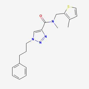 molecular formula C19H22N4OS B5292925 N-methyl-N-[(3-methyl-2-thienyl)methyl]-1-(3-phenylpropyl)-1H-1,2,3-triazole-4-carboxamide 