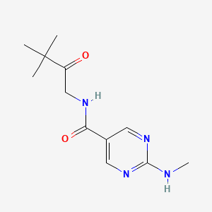 molecular formula C12H18N4O2 B5292952 N-(3,3-dimethyl-2-oxobutyl)-2-(methylamino)pyrimidine-5-carboxamide 