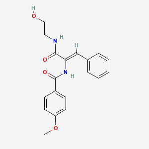 molecular formula C19H20N2O4 B5292961 N-(1-{[(2-hydroxyethyl)amino]carbonyl}-2-phenylvinyl)-4-methoxybenzamide 