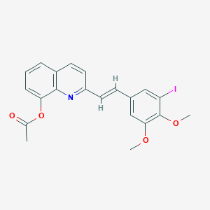molecular formula C21H18INO4 B5292993 2-[2-(3-iodo-4,5-dimethoxyphenyl)vinyl]-8-quinolinyl acetate 
