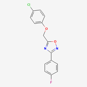 molecular formula C15H10ClFN2O2 B5293015 5-[(4-chlorophenoxy)methyl]-3-(4-fluorophenyl)-1,2,4-oxadiazole 
