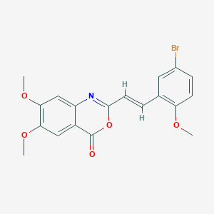 molecular formula C19H16BrNO5 B5293024 2-[2-(5-bromo-2-methoxyphenyl)vinyl]-6,7-dimethoxy-4H-3,1-benzoxazin-4-one 