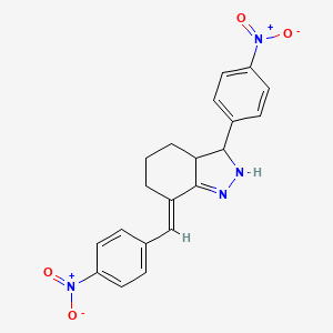 molecular formula C20H18N4O4 B5293027 7-(4-nitrobenzylidene)-3-(4-nitrophenyl)-3,3a,4,5,6,7-hexahydro-2H-indazole 