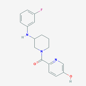 molecular formula C17H18FN3O2 B5293043 6-({3-[(3-fluorophenyl)amino]-1-piperidinyl}carbonyl)-3-pyridinol 