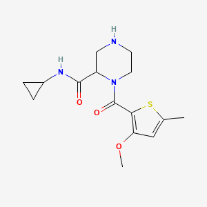 molecular formula C15H21N3O3S B5293092 N-cyclopropyl-1-[(3-methoxy-5-methyl-2-thienyl)carbonyl]-2-piperazinecarboxamide 