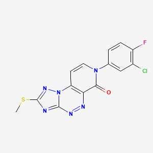 molecular formula C14H8ClFN6OS B5293107 7-(3-chloro-4-fluorophenyl)-2-(methylthio)pyrido[4,3-e][1,2,4]triazolo[5,1-c][1,2,4]triazin-6(7H)-one 