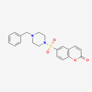 molecular formula C20H20N2O4S B5293155 6-[(4-benzyl-1-piperazinyl)sulfonyl]-2H-chromen-2-one 