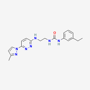 molecular formula C19H23N7O B5293182 N-(3-ethylphenyl)-N'-(2-{[6-(3-methyl-1H-pyrazol-1-yl)-3-pyridazinyl]amino}ethyl)urea 