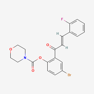 molecular formula C20H17BrFNO4 B5293191 4-bromo-2-[3-(2-fluorophenyl)acryloyl]phenyl 4-morpholinecarboxylate 