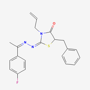 molecular formula C21H20FN3OS B5293211 3-allyl-5-benzyl-1,3-thiazolidine-2,4-dione 2-{[1-(4-fluorophenyl)ethylidene]hydrazone} 