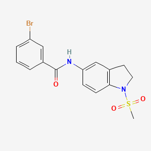 molecular formula C16H15BrN2O3S B5293217 3-bromo-N-[1-(methylsulfonyl)-2,3-dihydro-1H-indol-5-yl]benzamide 